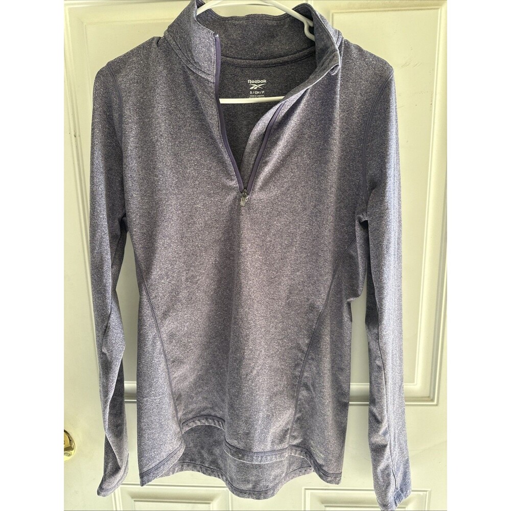 Reebok Purple Athletic Quarter Zip Long Sleeve Pullover Womens Size Small